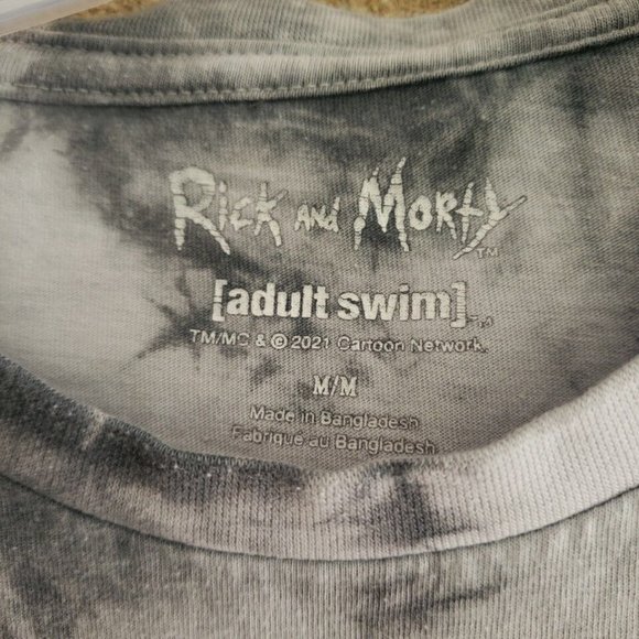 Grey Tye Dye "Rick and Morty" Adult Swim T-Shirt Size: Medium - Picture 3 of 5